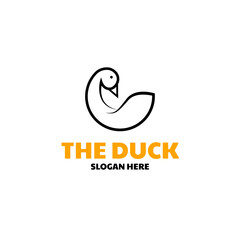 Vector circle duck animal logo design concept illustration idea