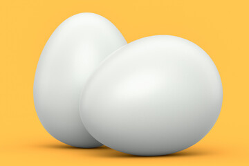 Farm raw organic white sugar-coated eggs for morning breakfast