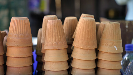 Image of kulhad natural clay cup used for serving tea and lassi