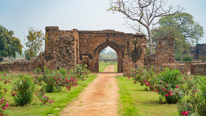 Fototapeta na wymiar Feroz Shah Kotla fort located in New Delhi, India