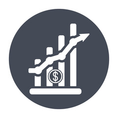 Sales icon from Business Bicolor Set. Vector style: flat symbol, gray color, rounded angles, white background.