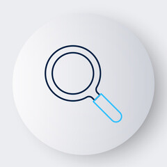 Line Magnifying glass icon isolated on white background. Search, focus, zoom, business symbol. Colorful outline concept. Vector
