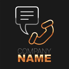 Line Telephone 24 hours support icon isolated on black background. All-day customer support call-center. Full time call services. Colorful outline concept. Vector