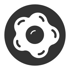 Fried eggs on a plate - icon, illustration on white background, glyph style
