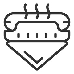 Hot dog and napkin - icon, illustration on white background, outline style