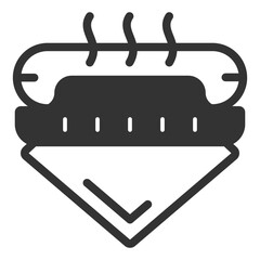 Hot dog and napkin - icon, illustration on white background, glyph style