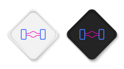 Line Chassis car icon isolated on white background. Colorful outline concept. Vector