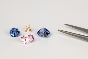 Blue and Pink Sapphire Gemstones