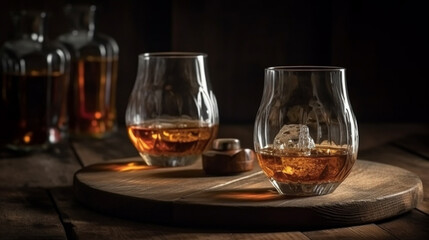 Tasting of single malt Scotch whisky in Scotland,generative ai