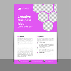 Corporate business a4 vector flyer designe for company promotion,poster or brochure cover layout, annual report, and advertising. front montserrat
