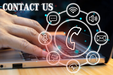 Contact us or our customer support hotline where people connect. and touch the contact icon on the virtual screen.