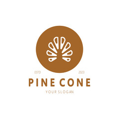 abstract simple pinecone logo design,for business,badge,emblem,pine plantation,pine wood industry,yoga,spa,vector