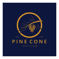 Obraz premium abstract simple pinecone logo design,for business,badge,emblem,pine plantation,pine wood industry,yoga,spa,vector