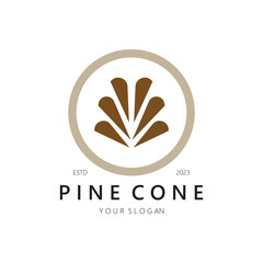 abstract simple pinecone logo design,for business,badge,emblem,pine plantation,pine wood industry,yoga,spa,vector