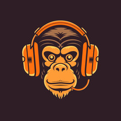 monkey headphones music, primate