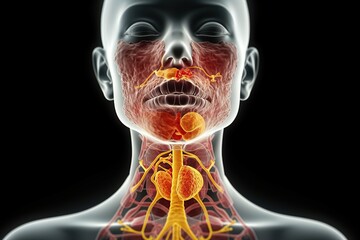 throat infected with mononucleosis created by generative AI
