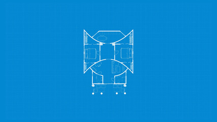 Digital Floor Plan. Blueprint Floor Plan. Custom Digital House Plan. Blueprint, House Plan, Architecture Stock Vector Blueprint House.