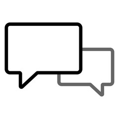 Speech bubble, talk or chat bubble icon, flat style black color outline, communication, customer dialog simple vector design. Empty, blank illustration for app, web comment logo isolated.