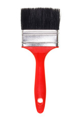 Red paint brush isolated on white background