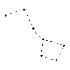 Chalk Drawn Constellation. Hand Drawn Space Illustration