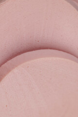 delicious fresh boiled sausage on a cutting board