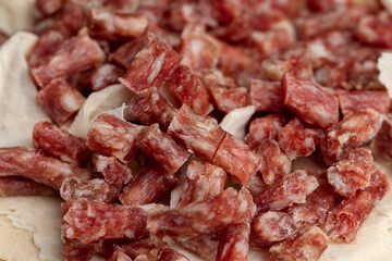 Thinly sliced dried meat sausage