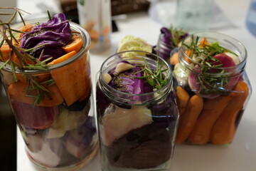 high angle shot of pickles 