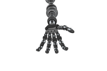 Digitally generated image of black robot hand