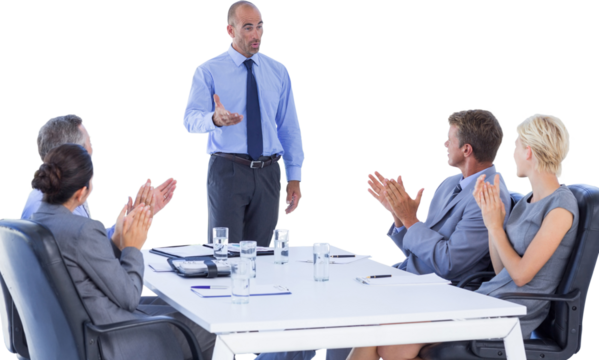 Business people applauding during meeting - Powered by Adobe