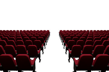 Fototapeta premium Graphic image of empty red chairs