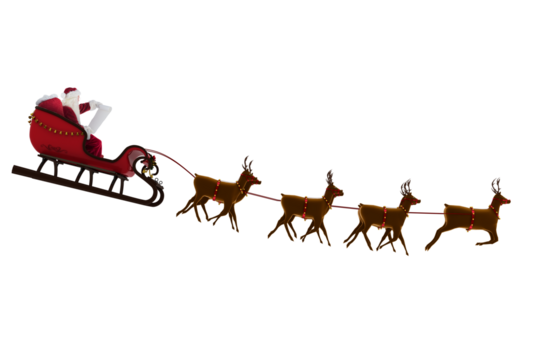 Side view of Santa Claus riding on sleigh during Christmas - Powered by Adobe