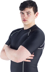 Portrait of a rugby player with arms crossed