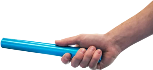 Foto op Plexiglas Cropped hand of athlete holding baton © vectorfusionart