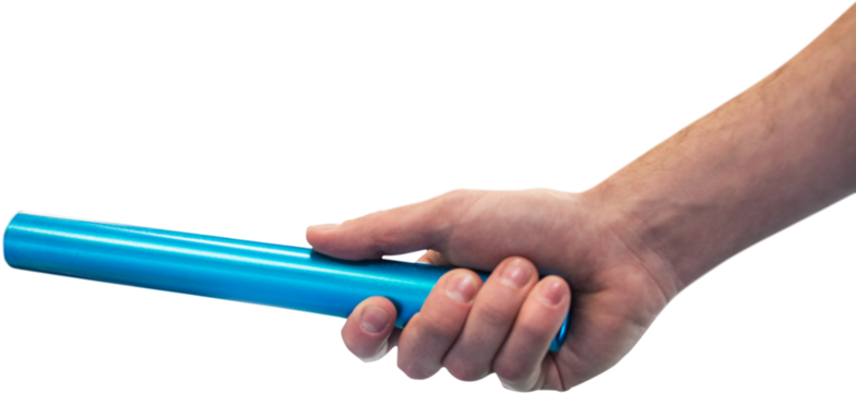 Cropped hand of athlete holding baton - Powered by Adobe