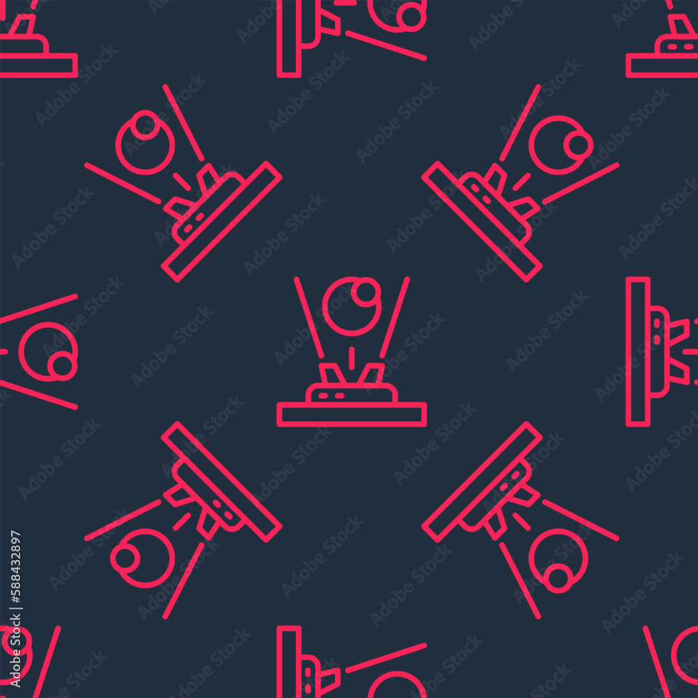 Aufkleber red line hologram icon isolated seamless pattern on black background. global communication technolog