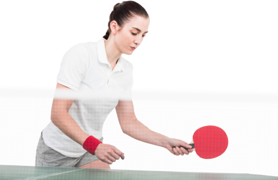 Female athlete playing ping pong