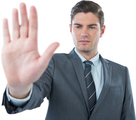Businessman using futuristic digital screen