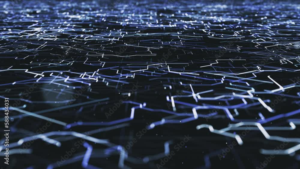 Poster abstract digital data hitech background/ 4k animation of an abstract high technology wallpaper backg