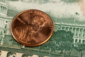 copper American coins with a face value of one cent