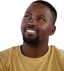 Obraz premium Thoughtful man looking away