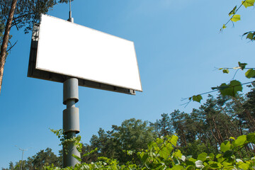 Blank billboard with empty space for advertising in PNG isolated on transparent background