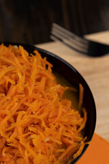 Orange carrots pickled with hot spices