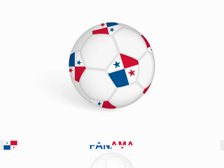 Obraz premium Soccer ball with the Panama flag, football sport equipment.