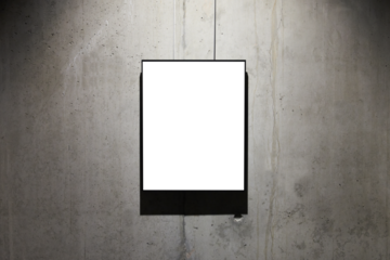 Empty frame on wall in PNG isolated on transparent background