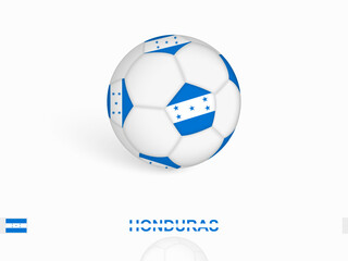 Soccer ball with the Honduras flag, football sport equipment.
