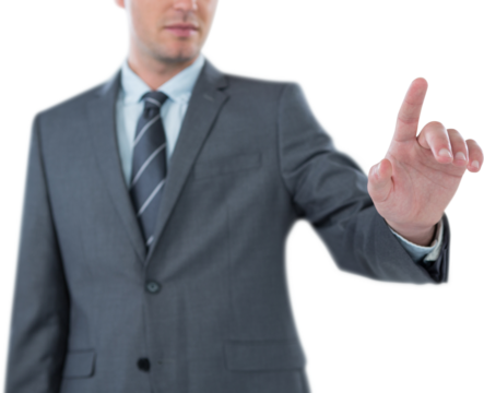 Businessman using futuristic digital screen