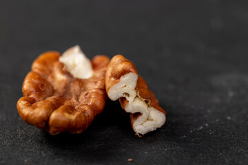 fresh crop of pecans on the surface