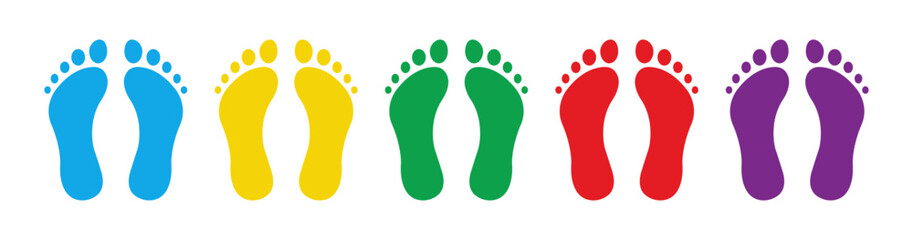 Fototapeta na wymiar Color footprint / footprint flat icon for apps and websites