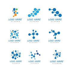 Molecule logo illustration vector template