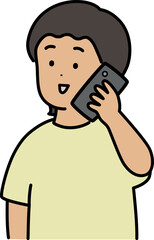 Obraz premium スマホで通話している人